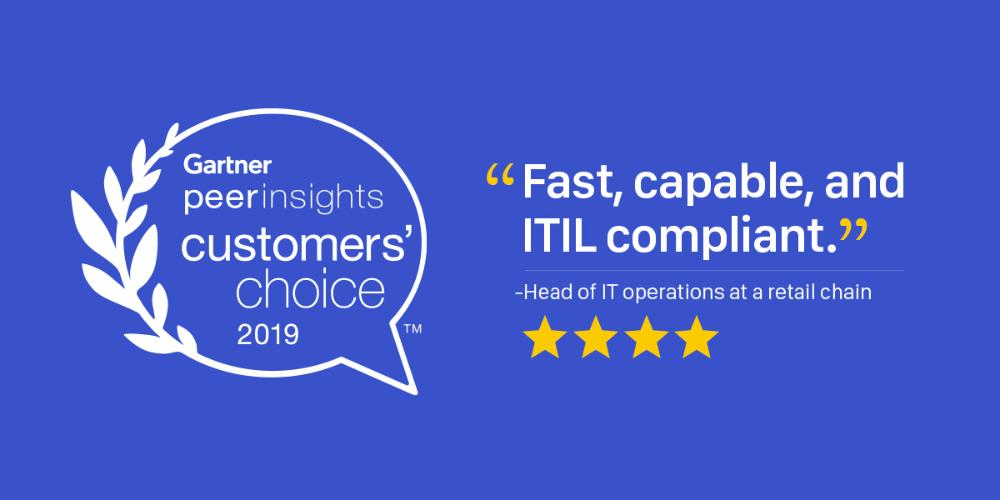 ManageEngine được công nhận là lựa chọn của khách hàng trong Gartner Peer Insights tháng 11 năm 2019 dành cho công cụ quản trị dịch vụ CNTT.